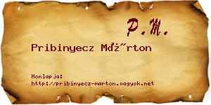Pribinyecz Márton névjegykártya